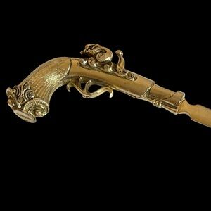 Vintage Brass Flintlock Pistol Handle Blade Letter Opener